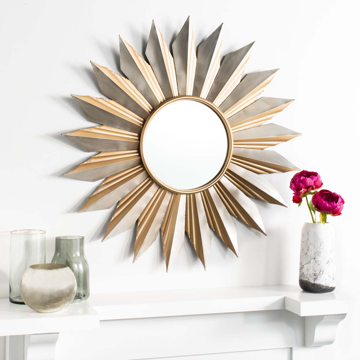 Safavieh Bianca Sunburst Mirror , MRR1000 - Gold