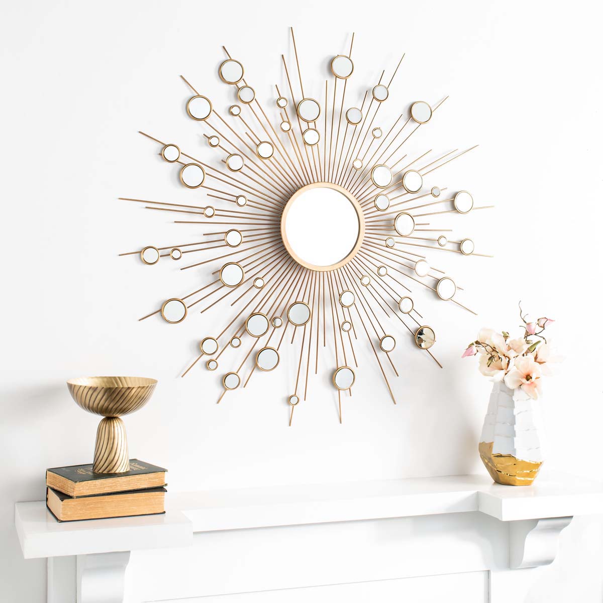 Safavieh Ariah Sunburst Mirror , MRR1030 - Gold