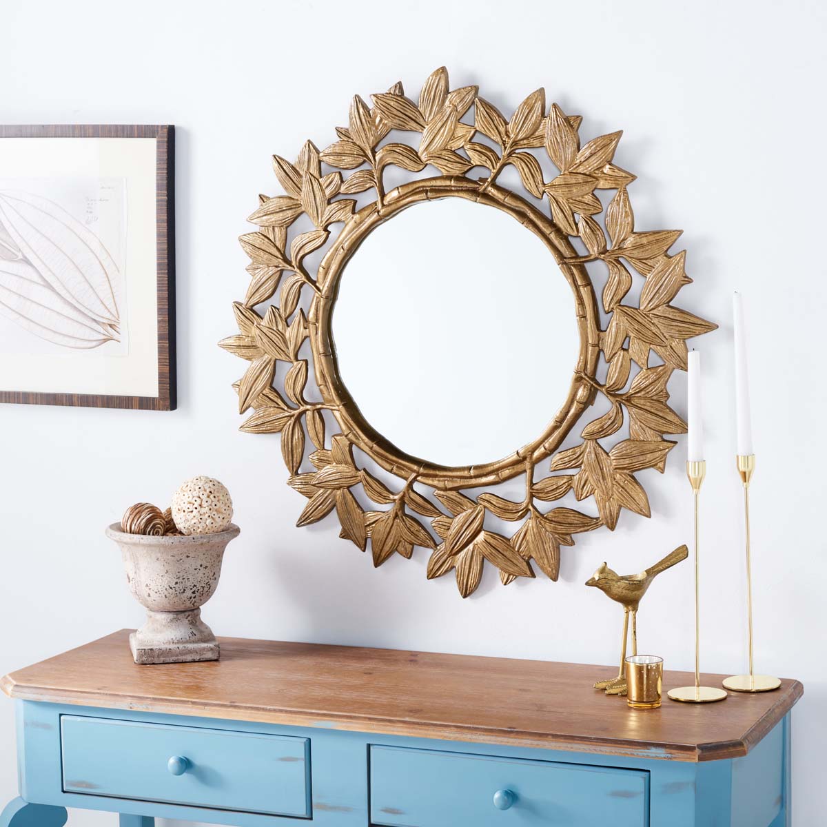 Safavieh Nivaria Mirror , MRR3062 - Antique Brass