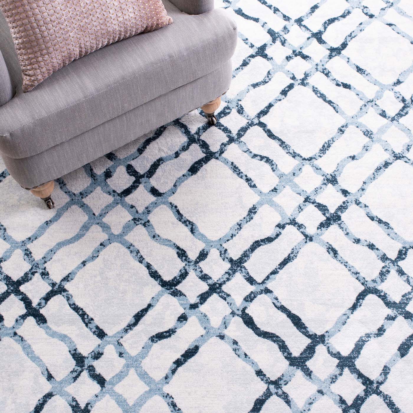 Martha Stewart 0957 Rug, MSR0957 - Ivory / Turquoise