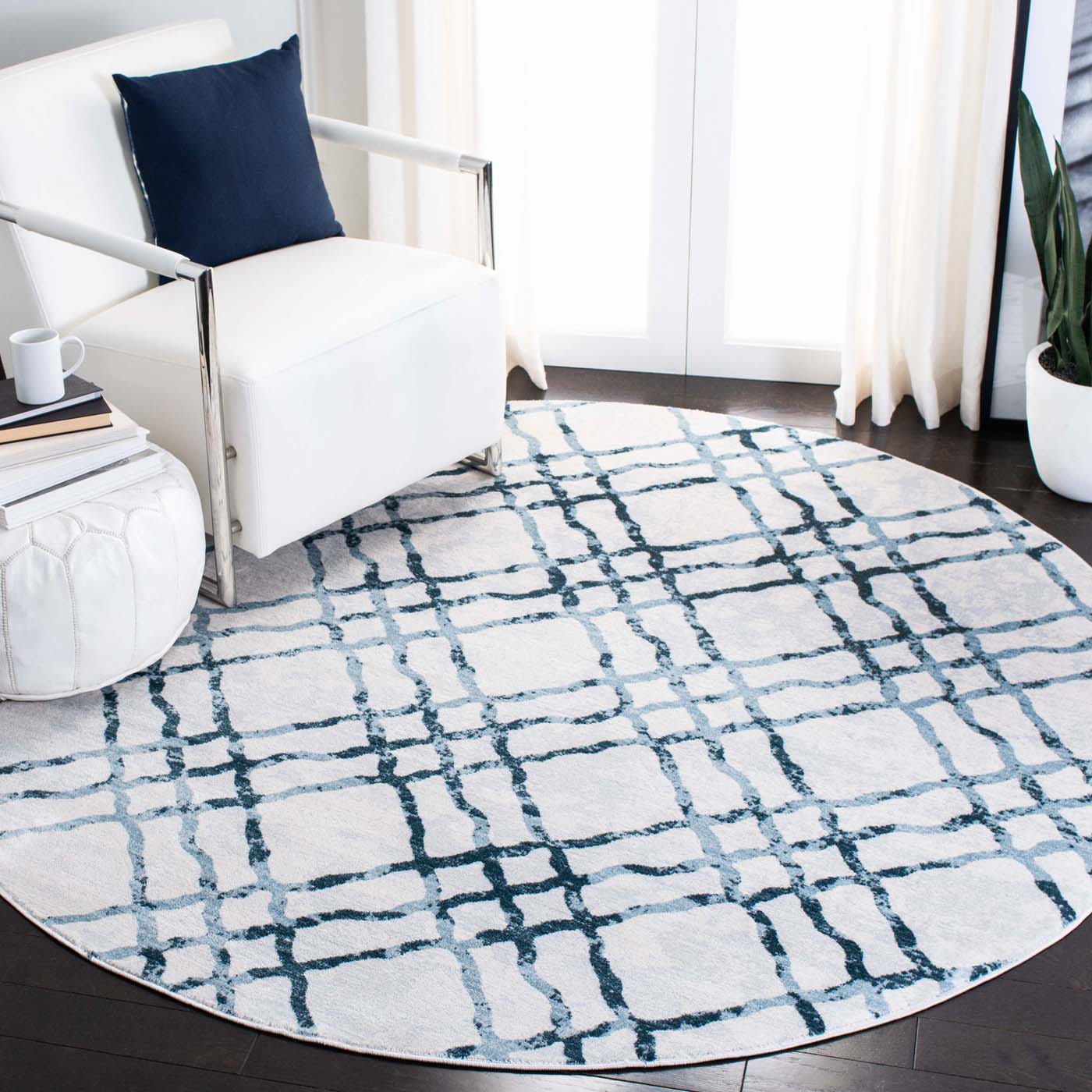 Martha Stewart 0957 Rug, MSR0957 - Ivory / Turquoise