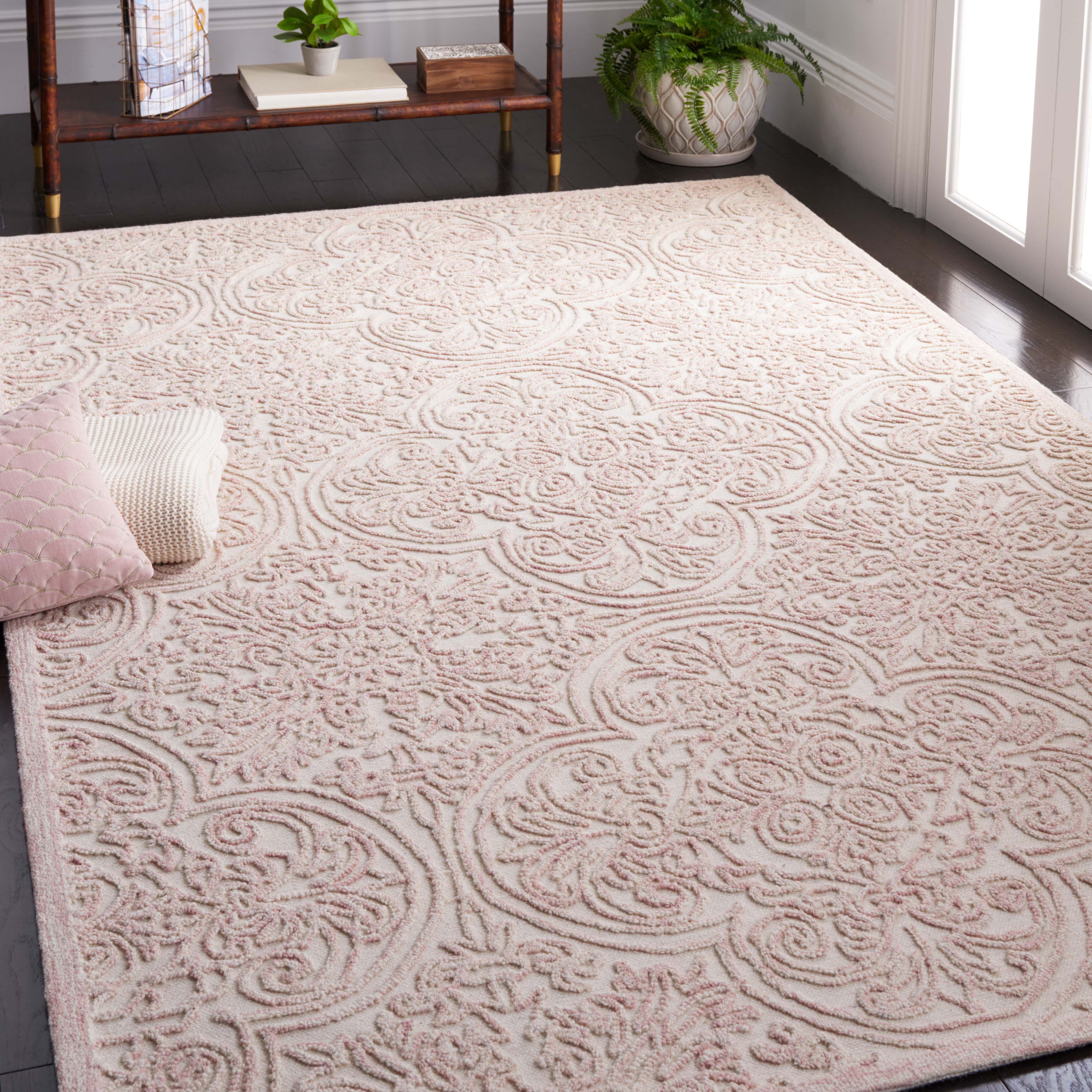 Martha Stewart 3511 Rug, MSR3511 - Ivory / Pink