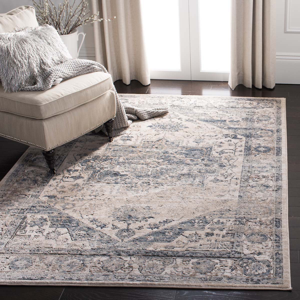 Martha Stewart 868 Rug, MSR868 - Ivory / Blue