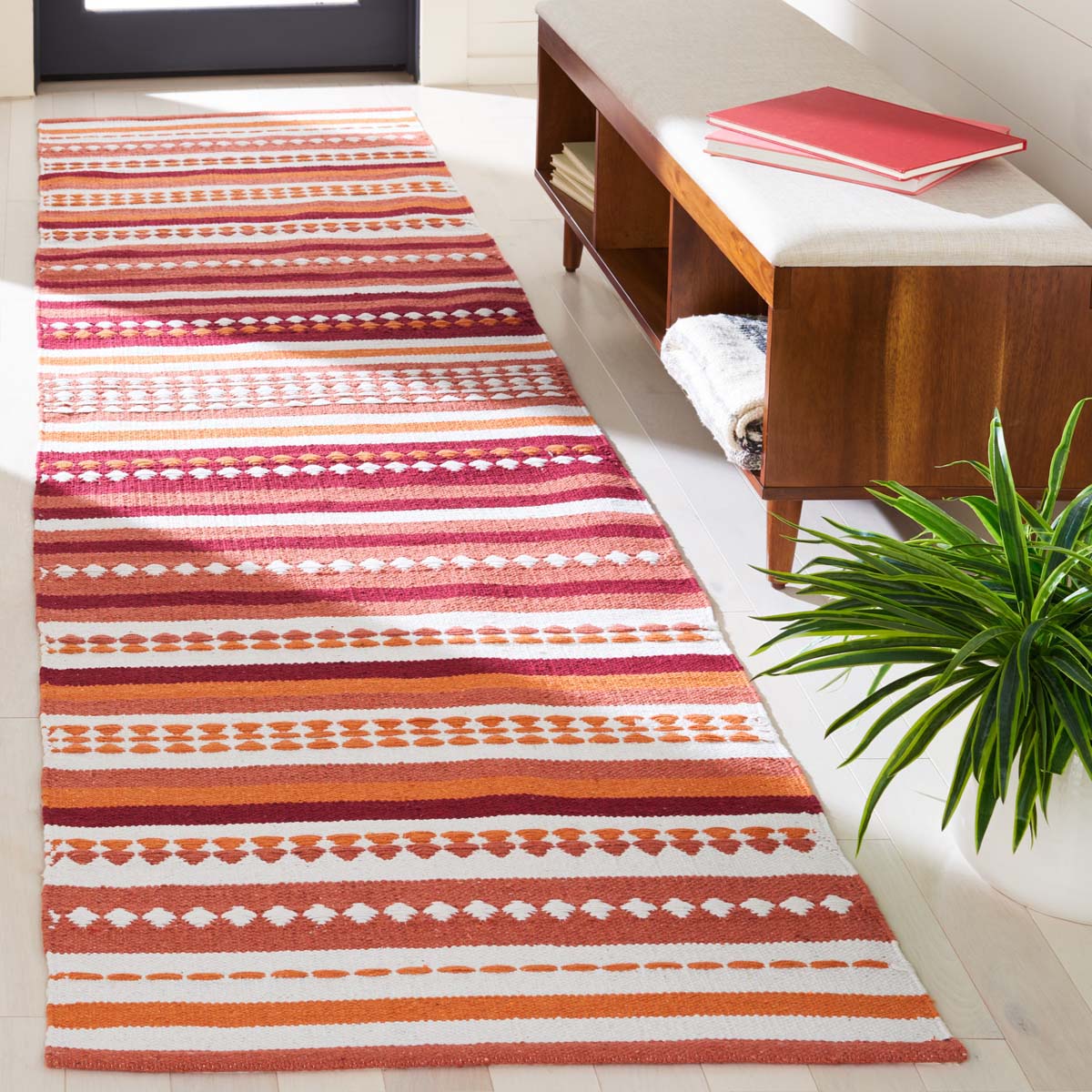 Safavieh Montauk 451 Rug, MTK451 - Orange / Ivory
