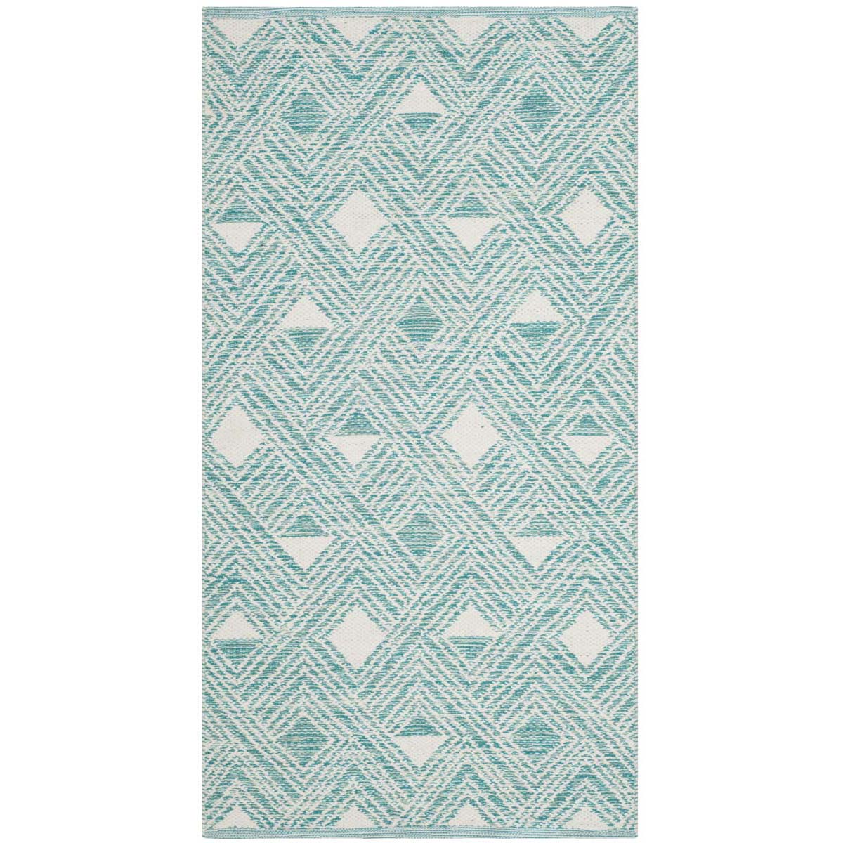 Safavieh Montauk 614 Rug, MTK614 - Aqua / Ivory