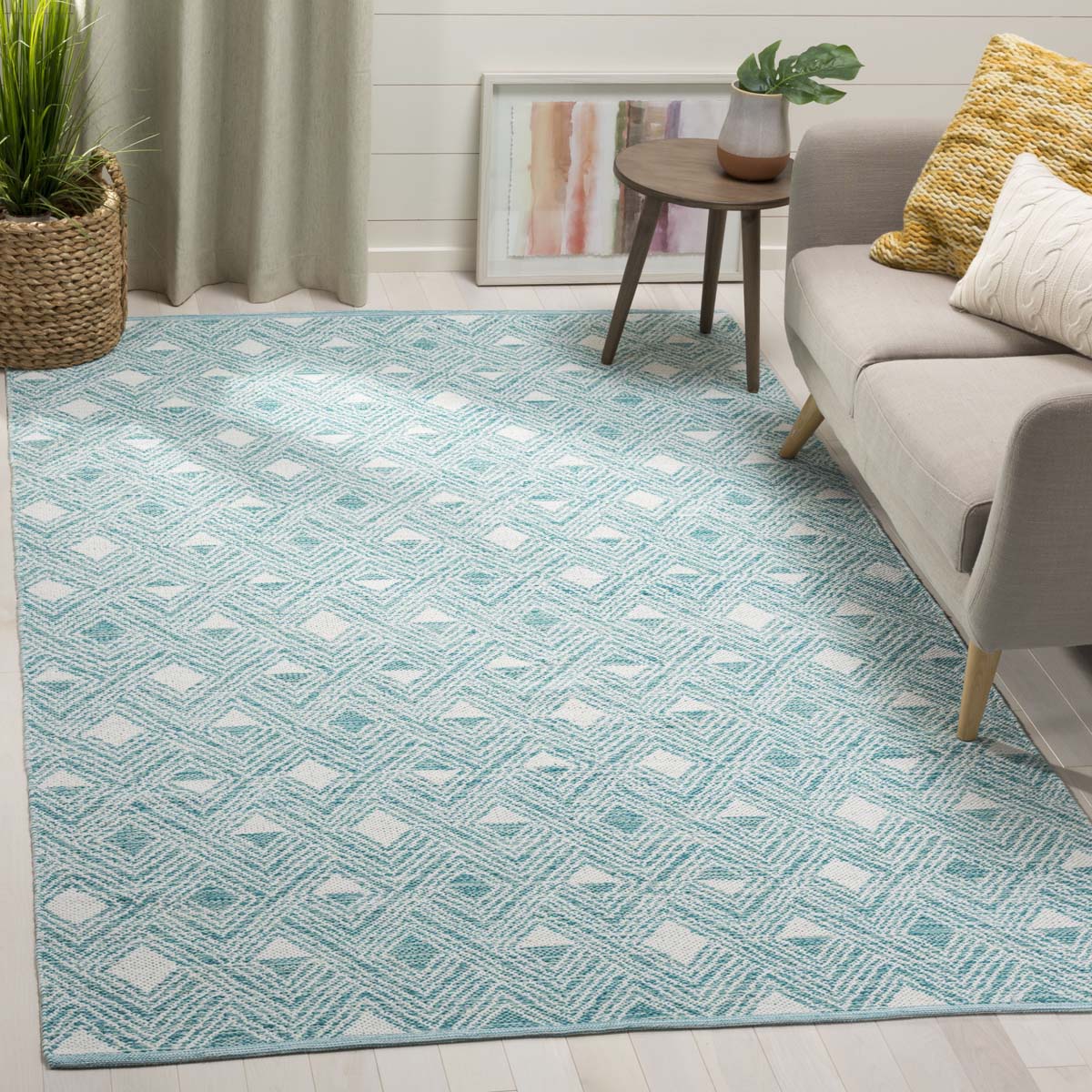 Safavieh Montauk 614 Rug, MTK614 - Aqua / Ivory