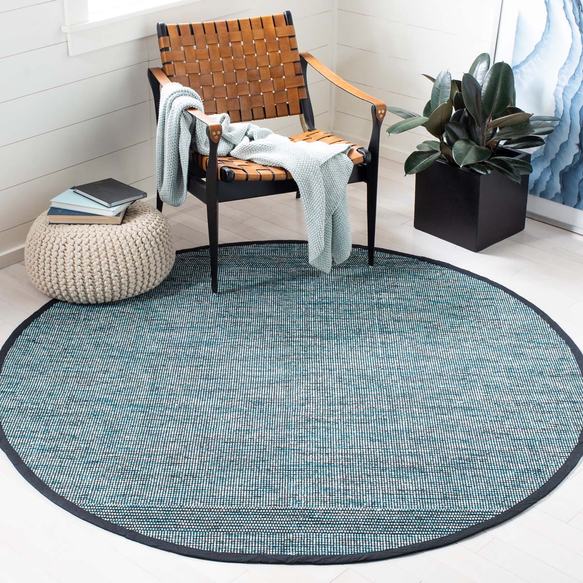 Safavieh Montauk 620 Rug, MTK620 - Turquoise / Black
