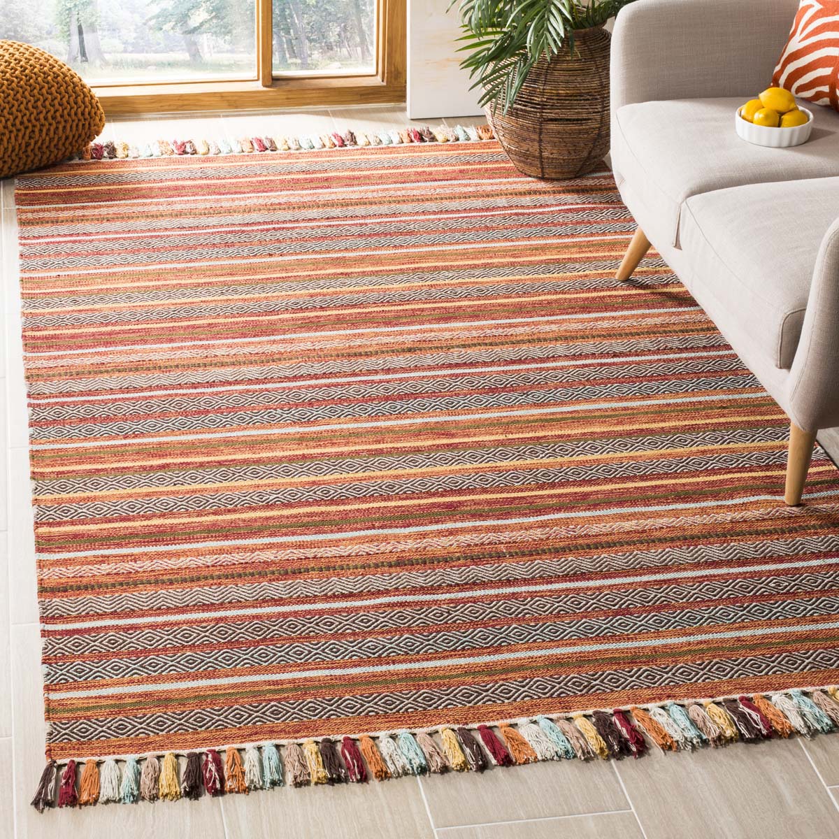 Safavieh Montauk 901 Rug, MTK901 - Rust / Multi