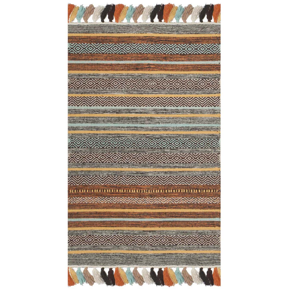 Safavieh Montauk 901 Rug, MTK901 - Turquoise / Brown