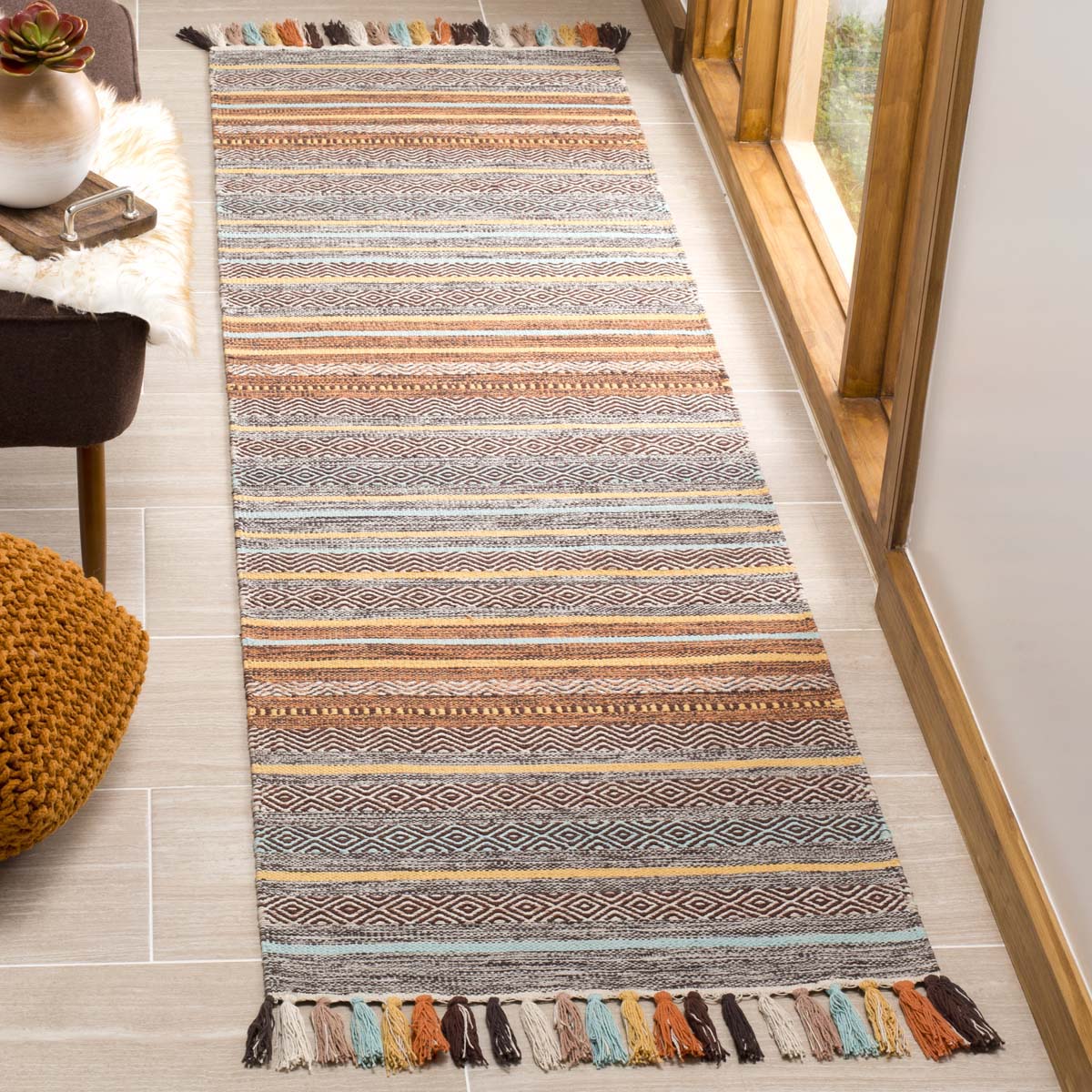 Safavieh Montauk 901 Rug, MTK901 - Turquoise / Brown