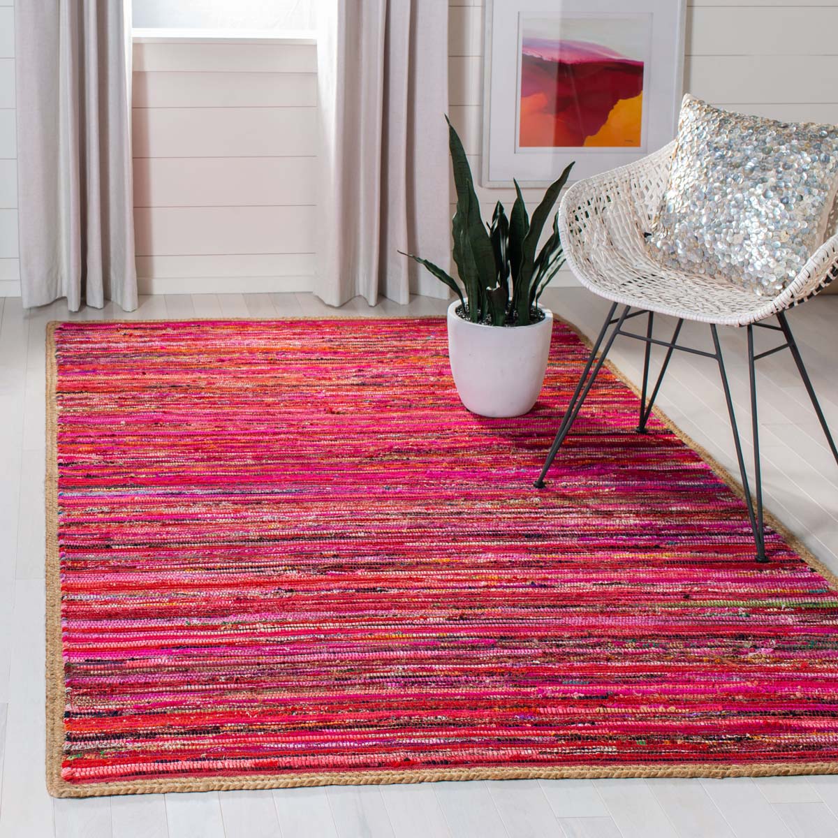 Safavieh Montauk 960 Rug, MTK960 - Red / Natural