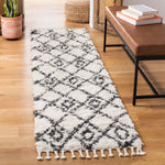 Safavieh Moroccan Tassel Shag 335 Rug, MTS335 - Ivory / Dark Grey