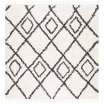 Safavieh Moroccan Tassel Shag 335 Rug, MTS335 - Ivory / Dark Grey