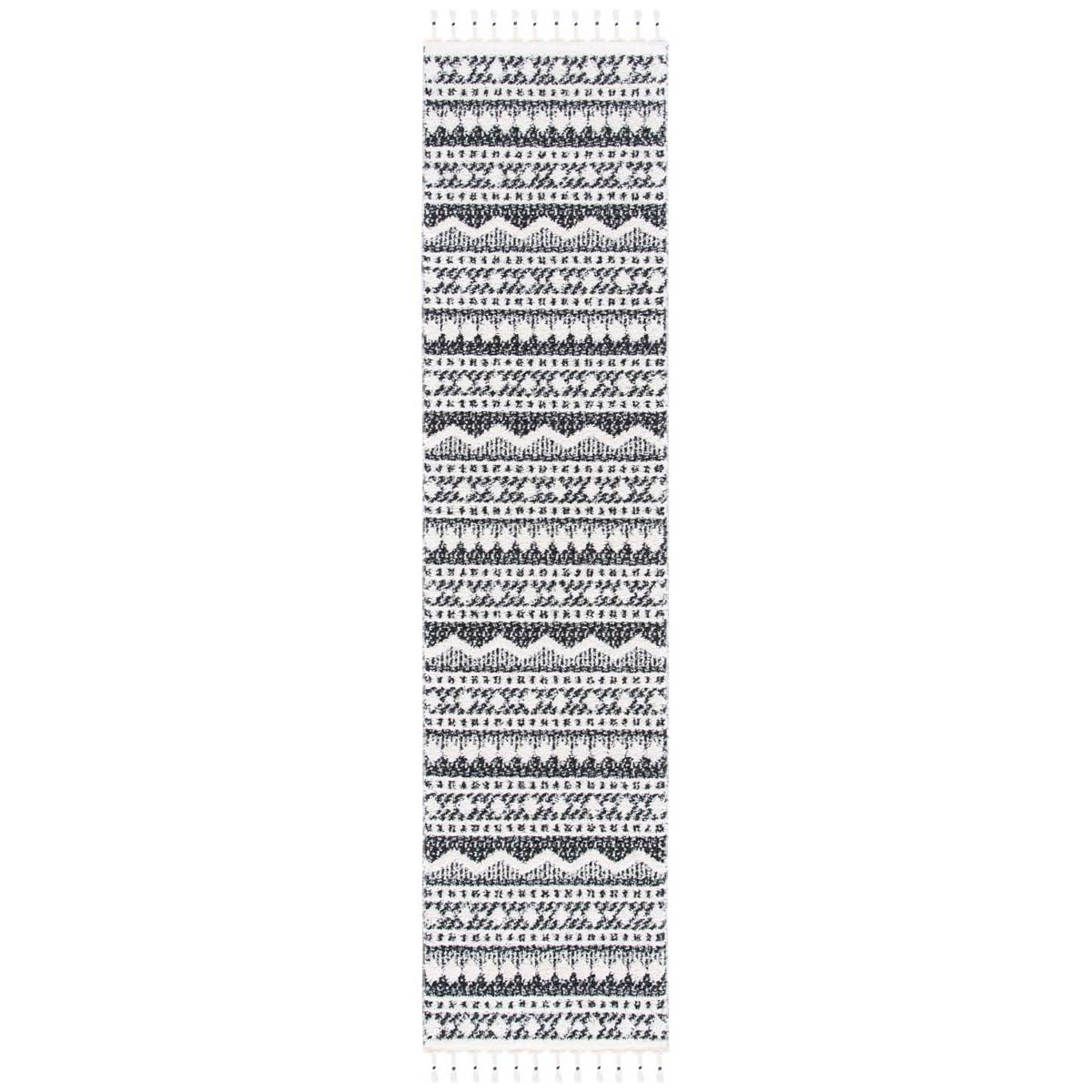 Safavieh Moroccan Tassel Shag 484 Rug, MTS484 - Ivory / Black
