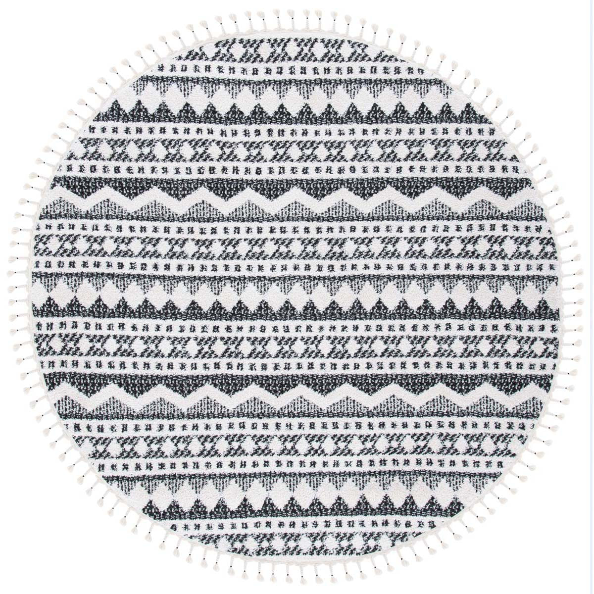 Safavieh Moroccan Tassel Shag 484 Rug, MTS484 - Ivory / Black