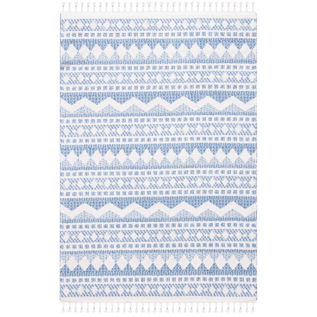 Safavieh Moroccan Tassel Shag 484 Rug, MTS484 - Ivory / Light Blue