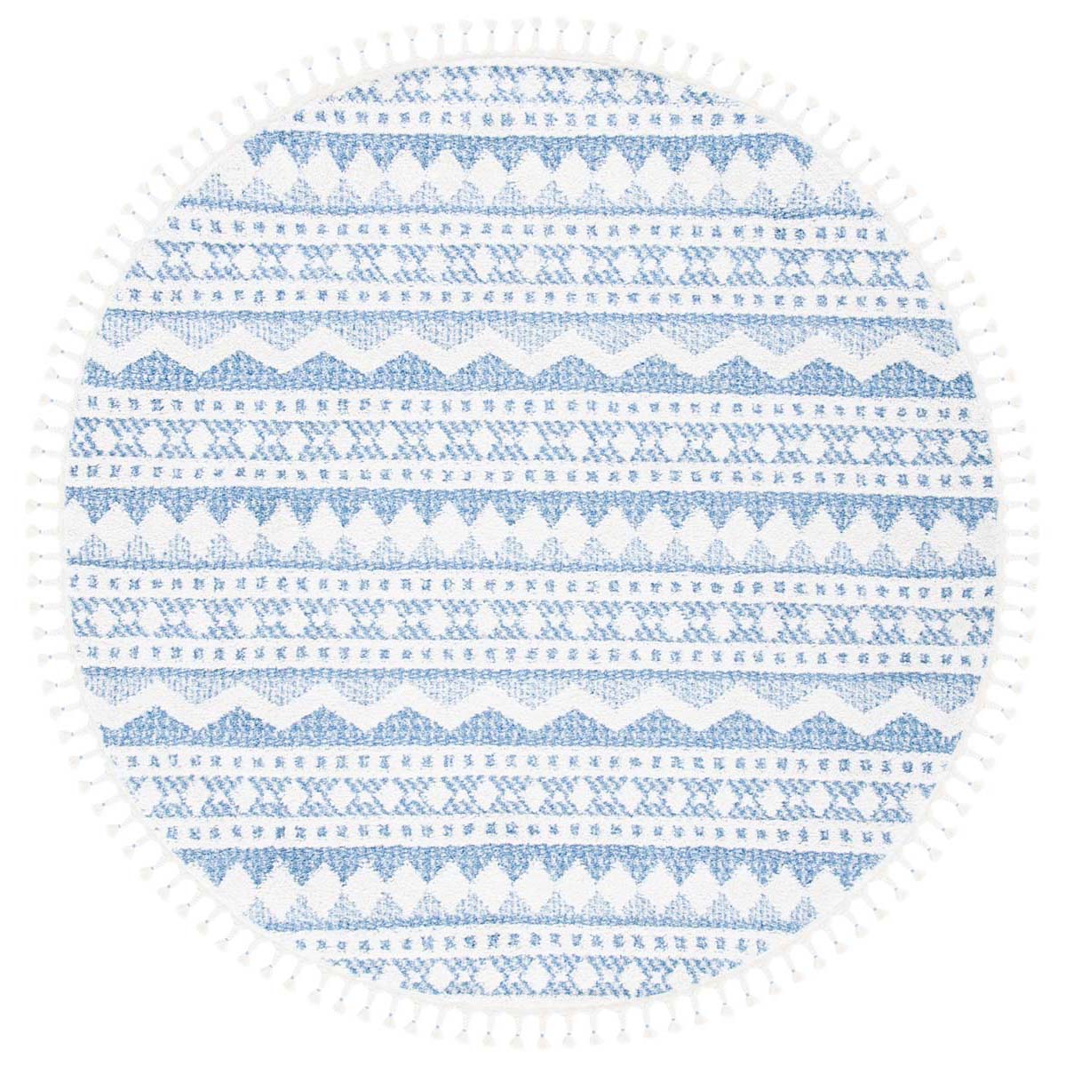 Safavieh Moroccan Tassel Shag 484 Rug, MTS484 - Ivory / Light Blue