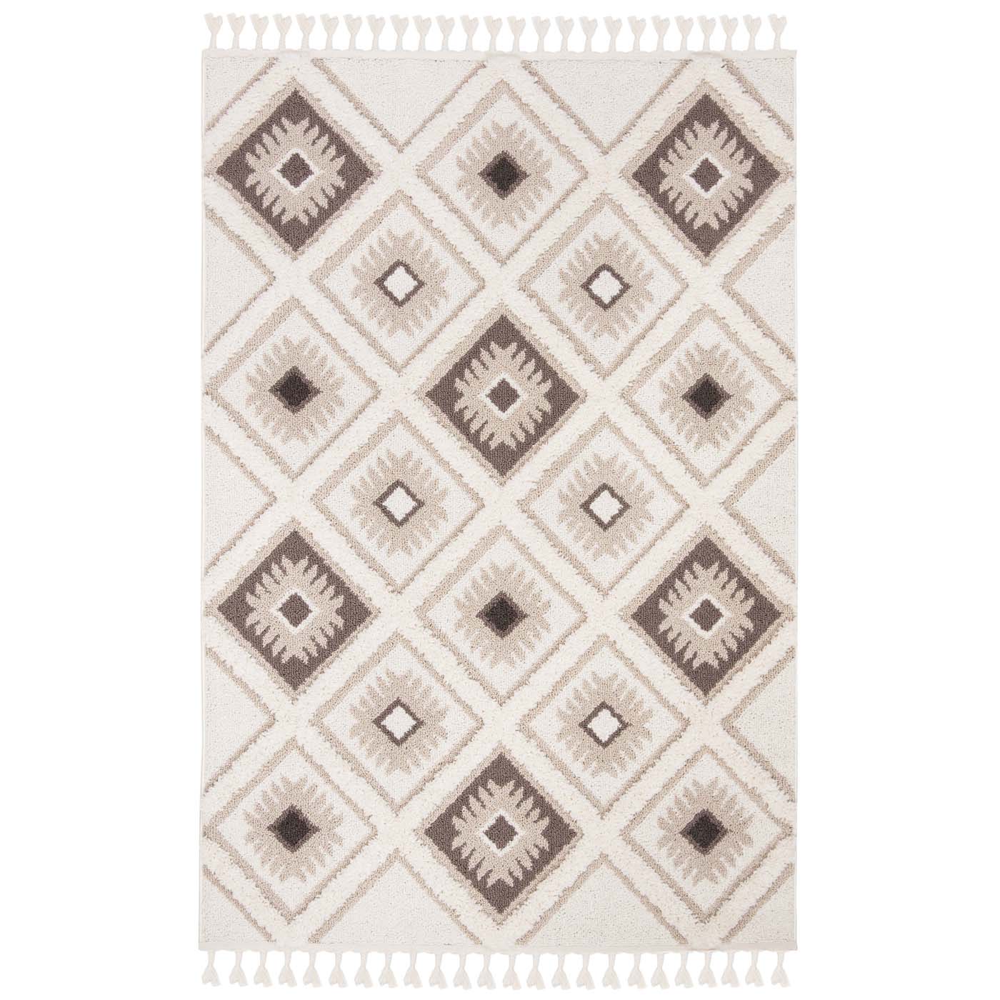 Safavieh Moroccan Tassel Shag 601 Rug, MTS601 - Ivory / Brown