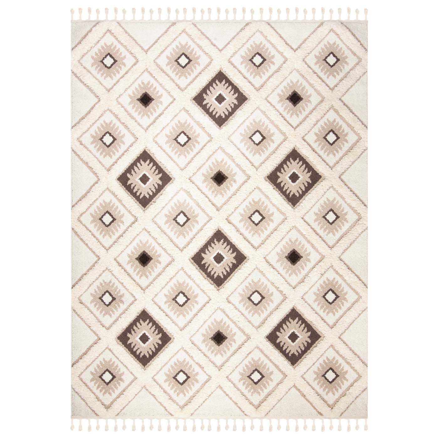Safavieh Moroccan Tassel Shag 601 Rug, MTS601 - Ivory / Brown