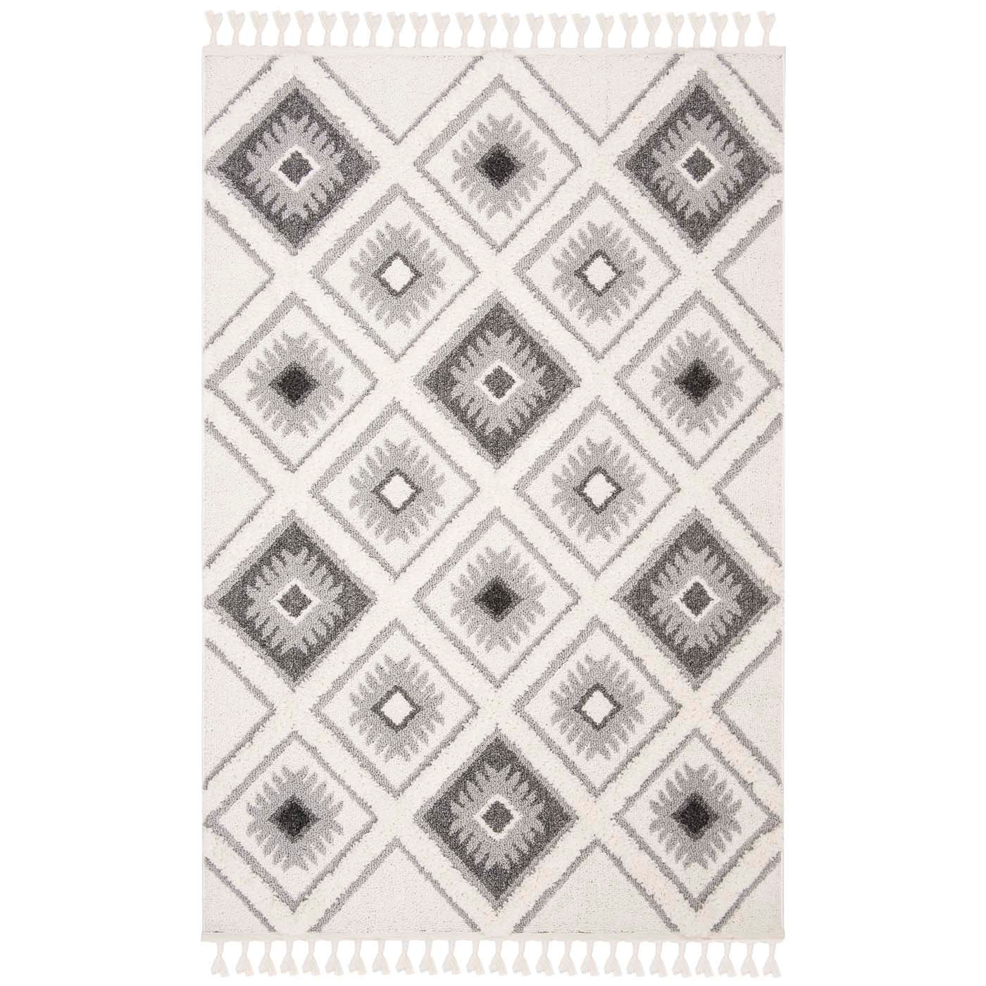 Safavieh Moroccan Tassel Shag 601 Rug, MTS601 - Ivory / Grey
