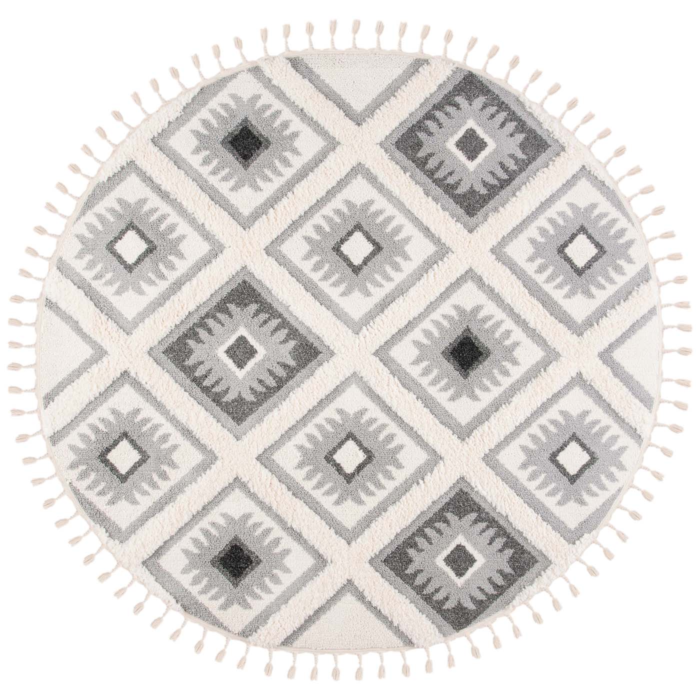 Safavieh Moroccan Tassel Shag 601 Rug, MTS601 - Ivory / Grey