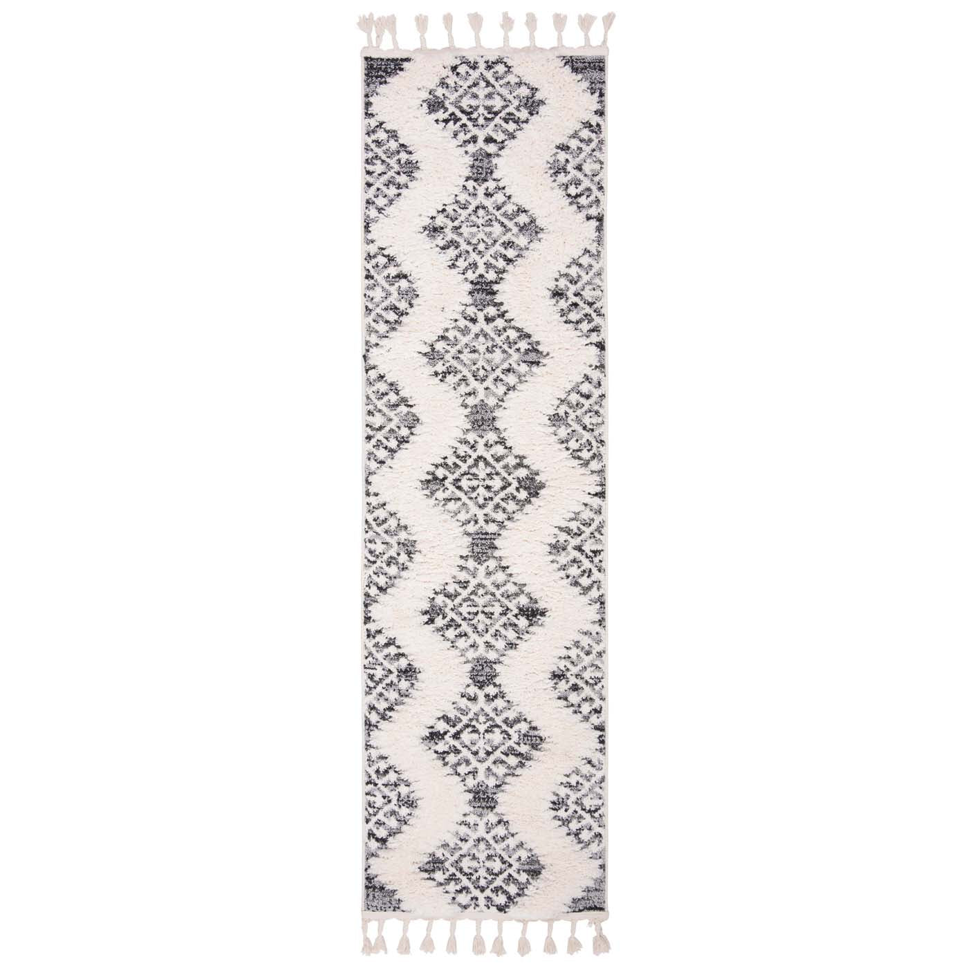 Safavieh Moroccan Tassel Shag 652 Rug, MTS652 - Ivory / Grey