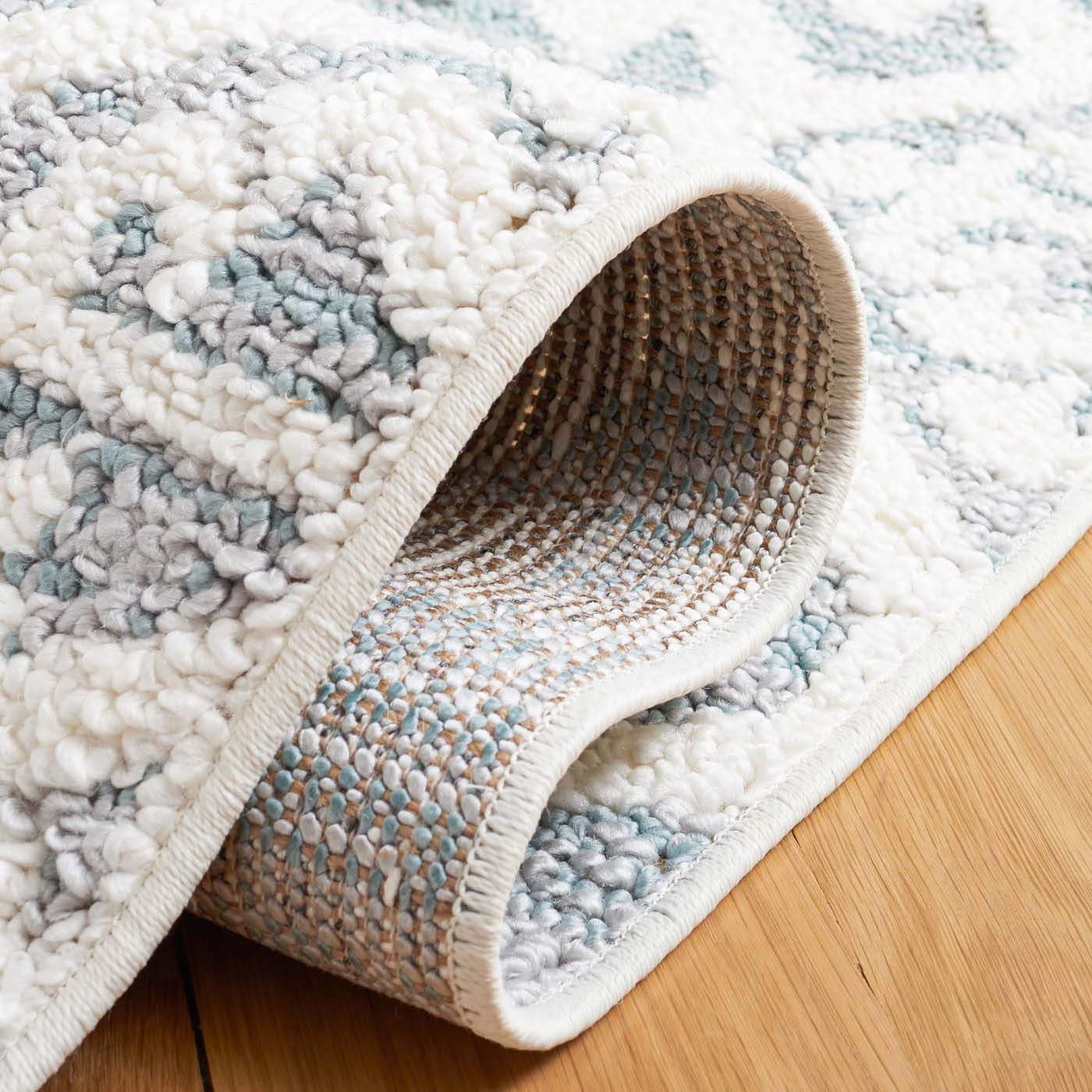 Safavieh Moroccan Tassel Shag 652 Rug, MTS652 - Teal / Ivory