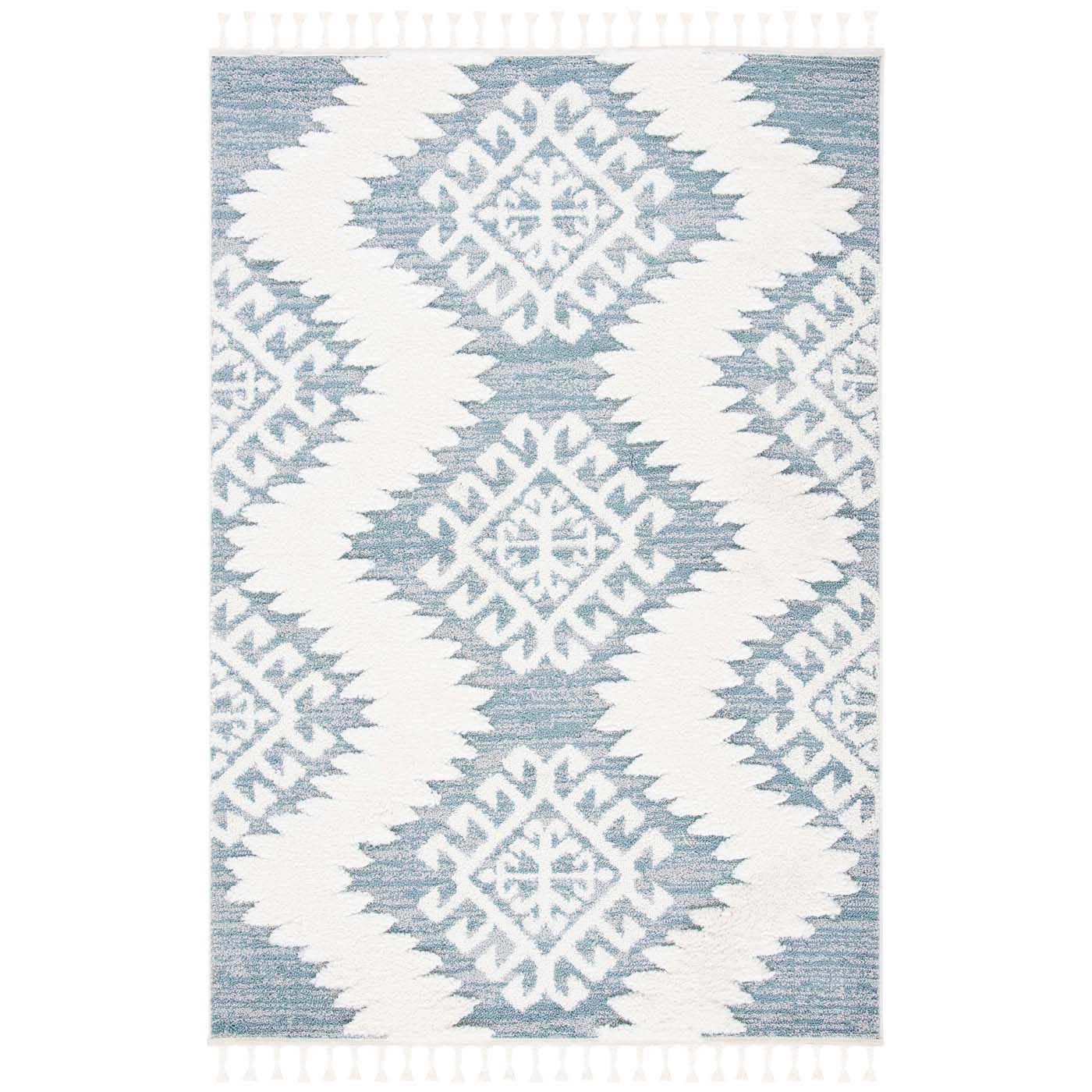 Safavieh Moroccan Tassel Shag 652 Rug, MTS652 - Teal / Ivory