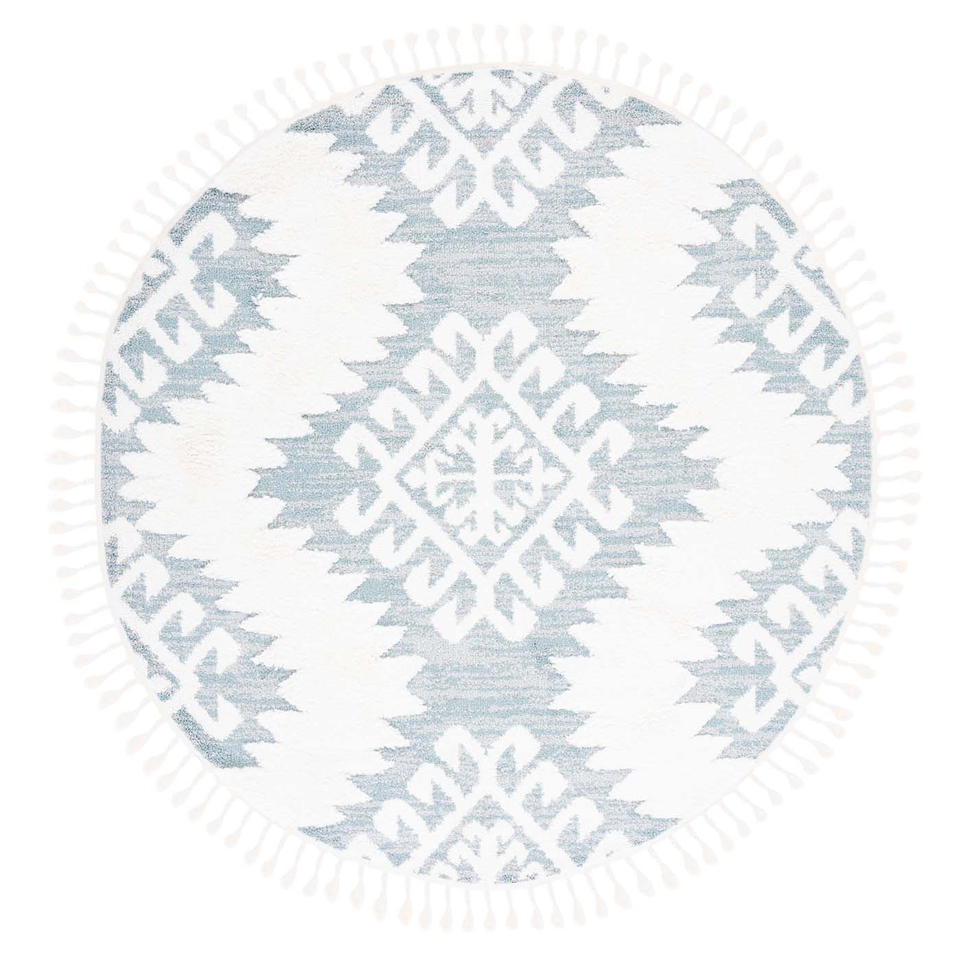 Safavieh Moroccan Tassel Shag 652 Rug, MTS652 - Teal / Ivory