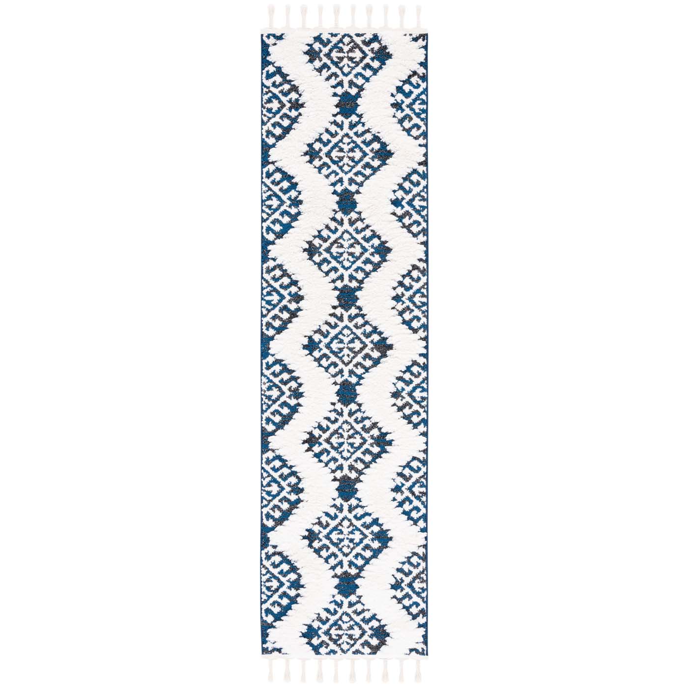 Safavieh Moroccan Tassel Shag 652 Rug, MTS652 - Navy / Ivory