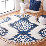 Safavieh Moroccan Tassel Shag 652 Rug, MTS652 - Navy / Ivory