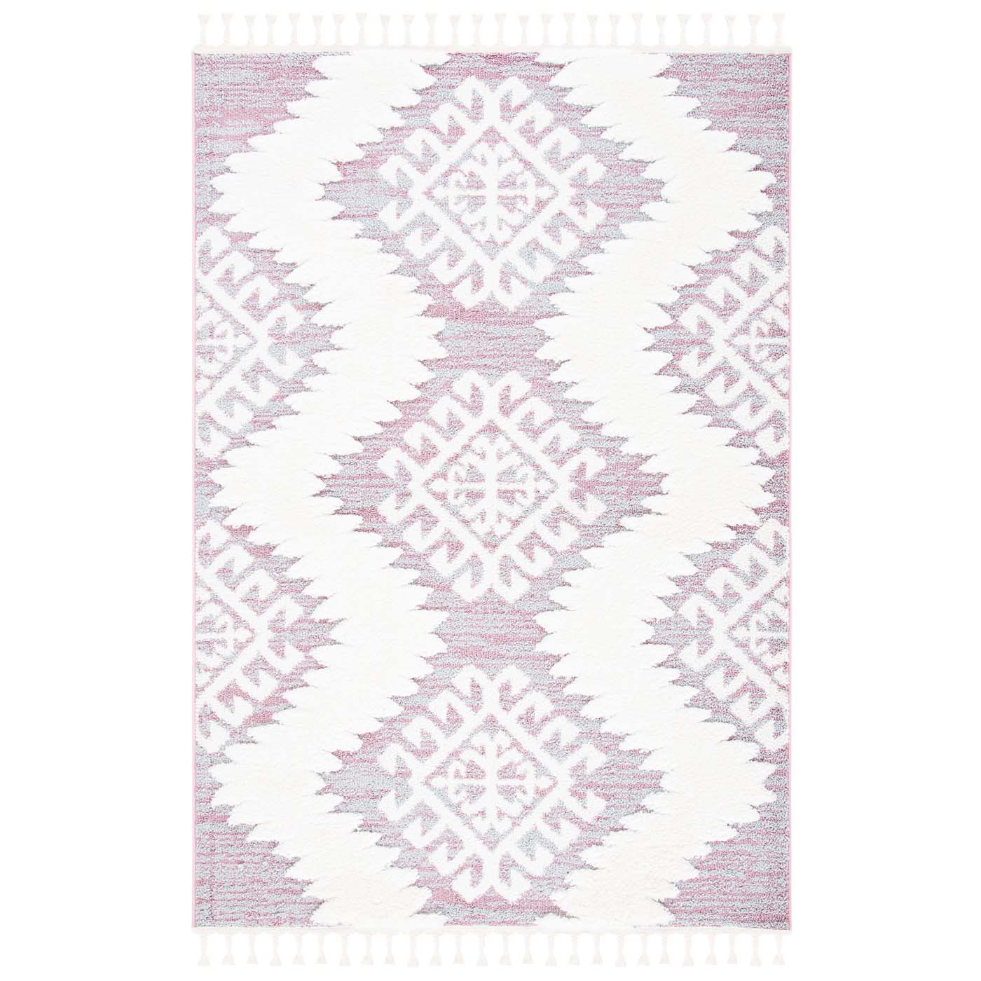 Safavieh Moroccan Tassel Shag 652 Rug, MTS652 - Pink / Ivory