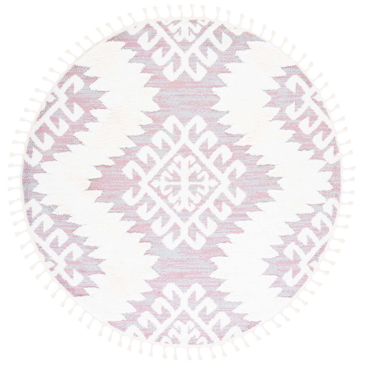 Safavieh Moroccan Tassel Shag 652 Rug, MTS652 - Pink / Ivory