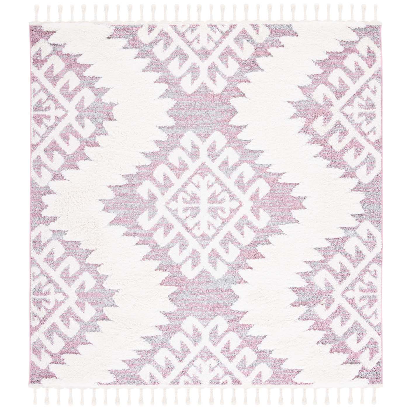 Safavieh Moroccan Tassel Shag 652 Rug, MTS652 - Pink / Ivory
