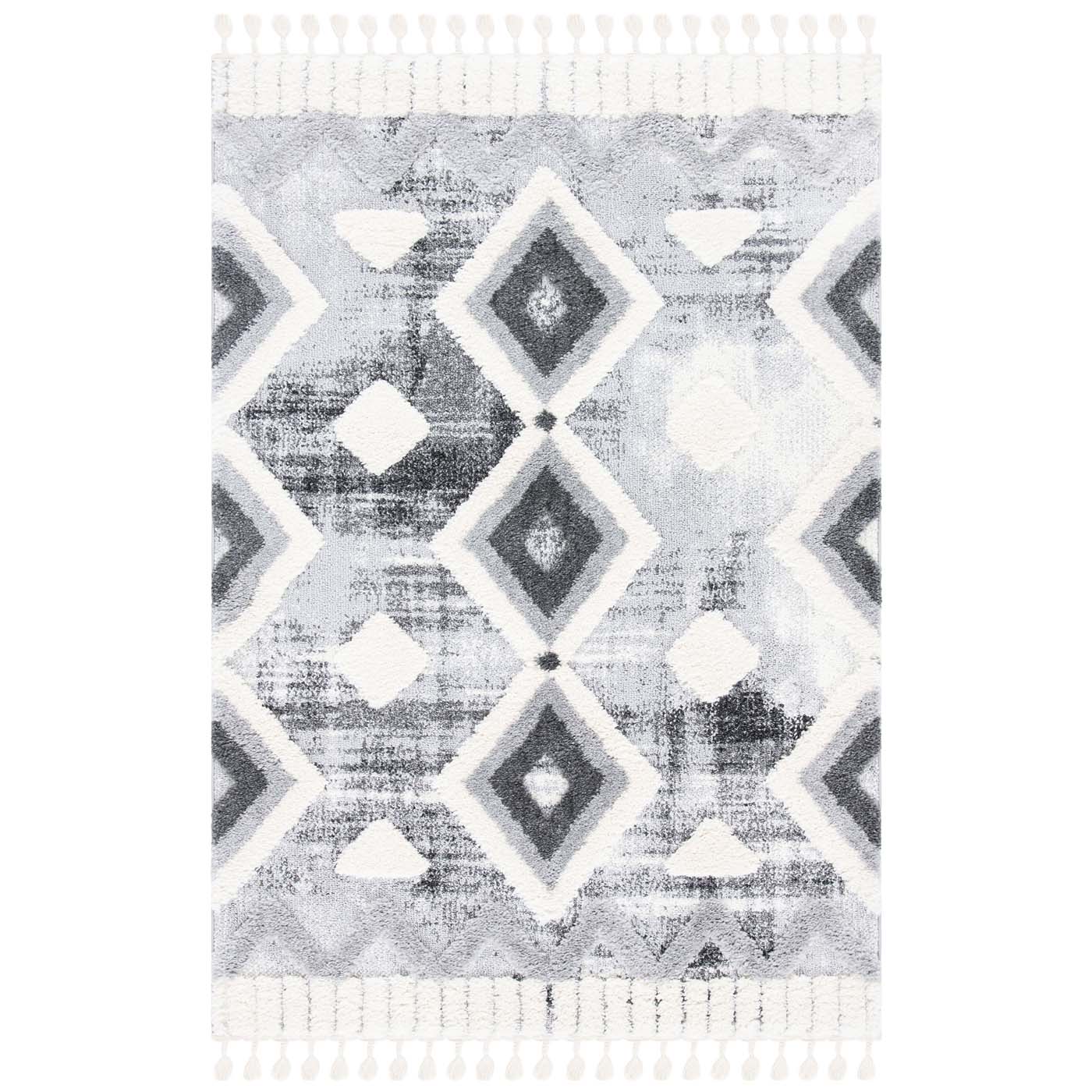 Safavieh Moroccan Tassel Shag 656 Rug, MTS656 - Grey / Ivory
