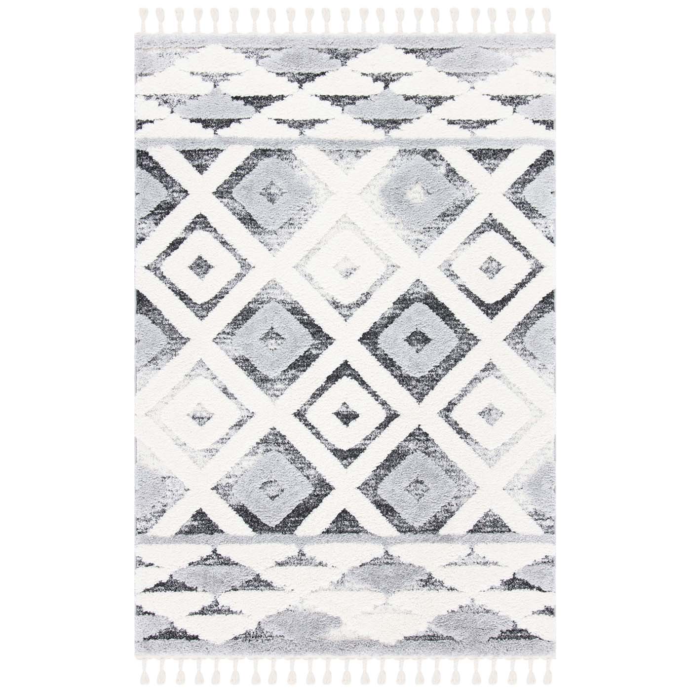 Safavieh Moroccan Tassel Shag 661 Rug, MTS661 - Grey / Ivory