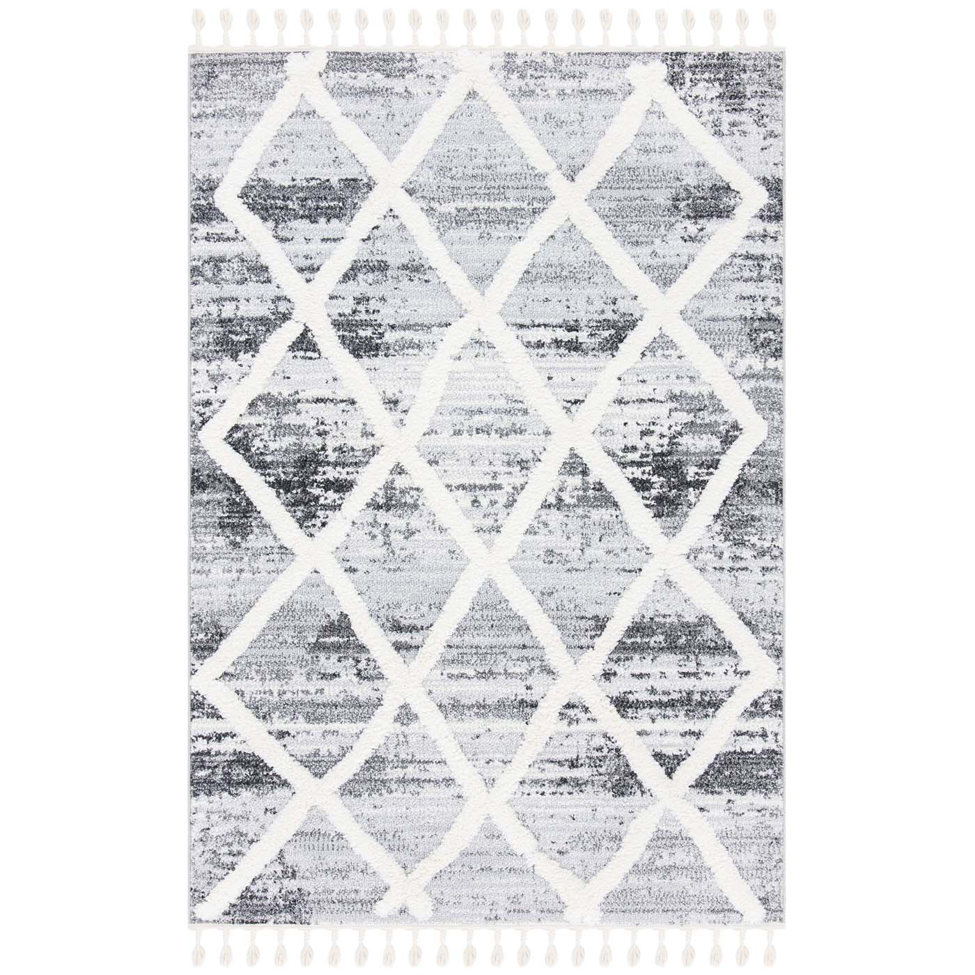 Safavieh Moroccan Tassel Shag 674 Rug, MTS674 - Grey / Ivory