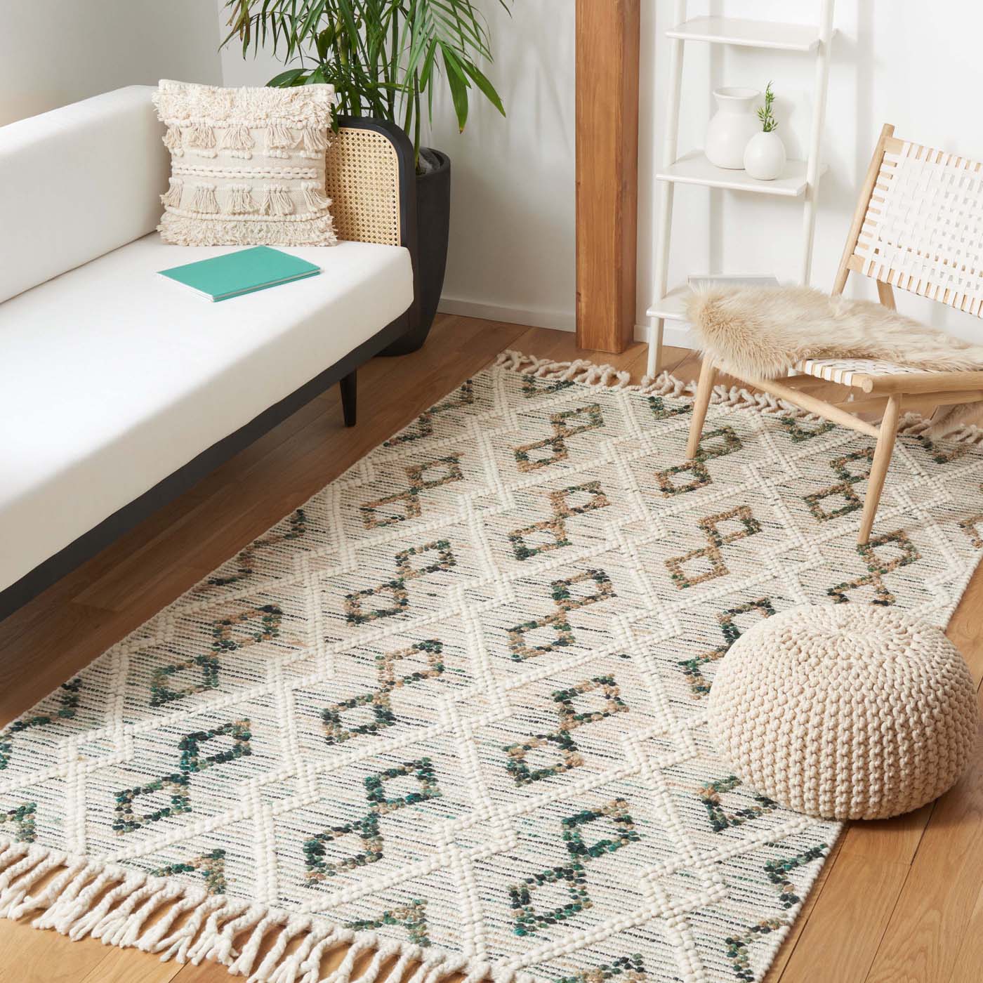 Safavieh Natura 180 Rug, NAT180 - IVORY / EMERALD