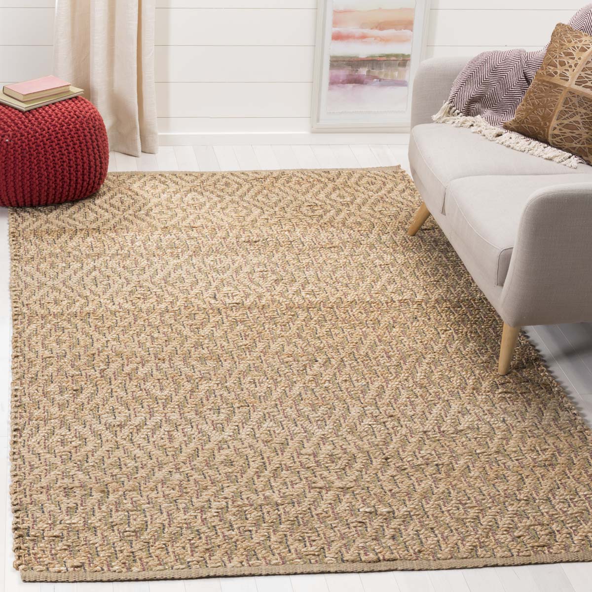 Safavieh Natural Fiber 873 Rug, NF873 - NATURAL / RED