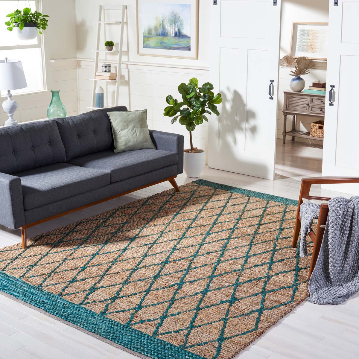 Safavieh Natural Fiber 951 Rug, NF951 - NATURAL / DARK GREEN