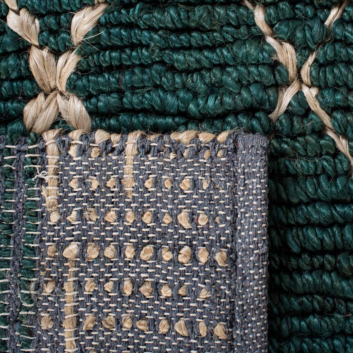 Safavieh Natural Fiber 951 Rug, NF951 - DARK GREEN / NATURAL