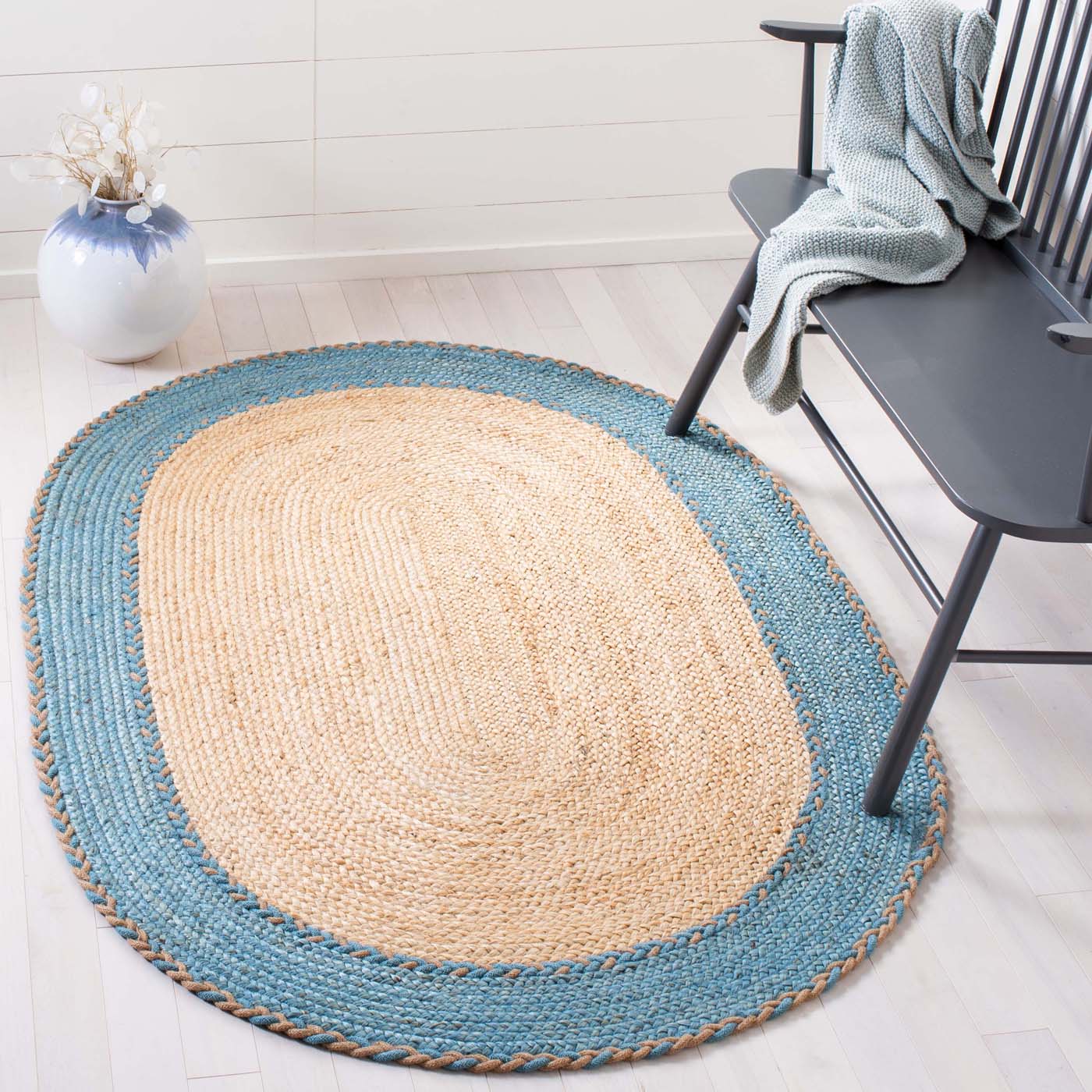 Safavieh Natural Fiber 261 Rug, NFB261 - NATURAL / BLUE