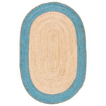 Safavieh Natural Fiber 261 Rug, NFB261 - NATURAL / BLUE