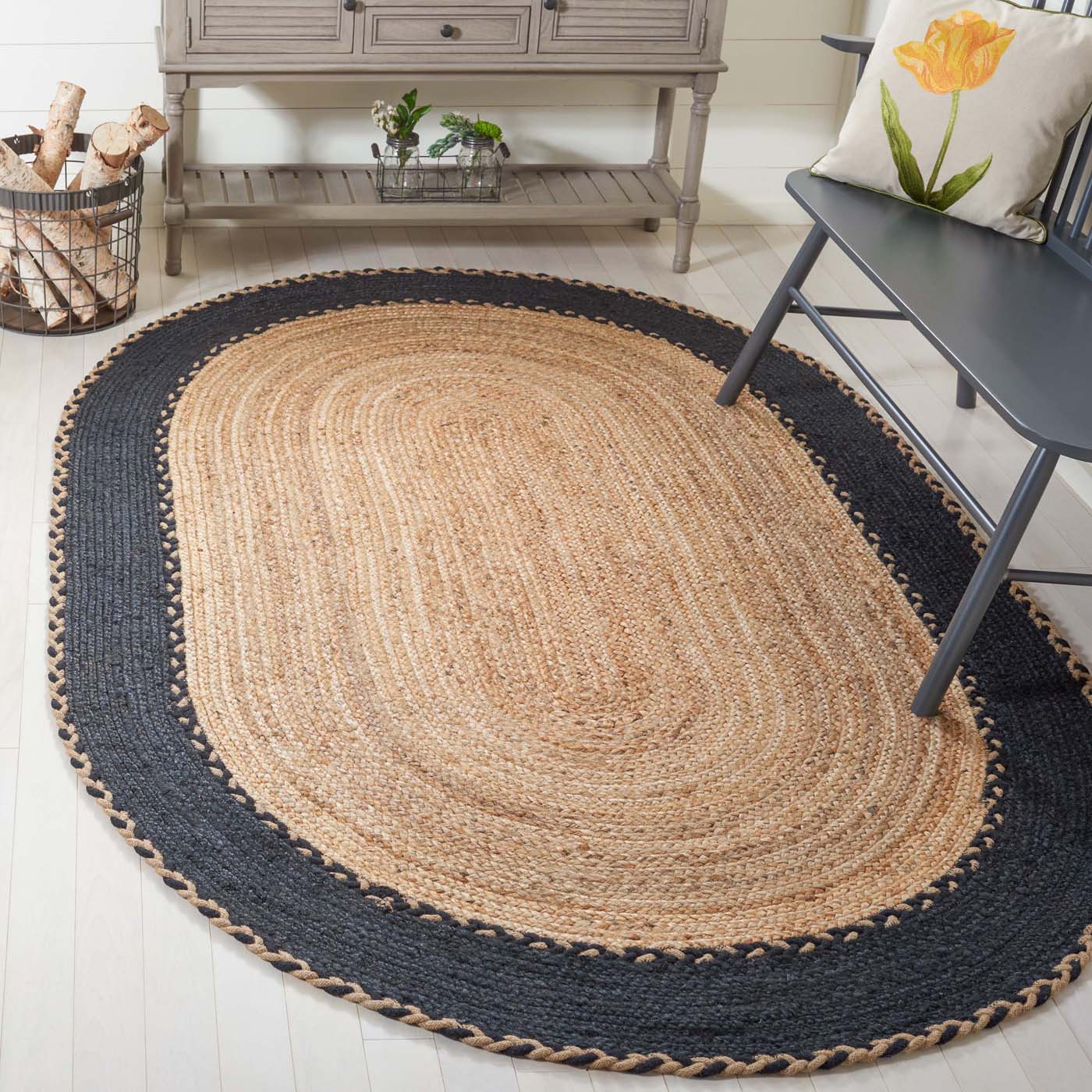 Safavieh Natural Fiber 261 Rug, NFB261 - NATURAL / BLACK