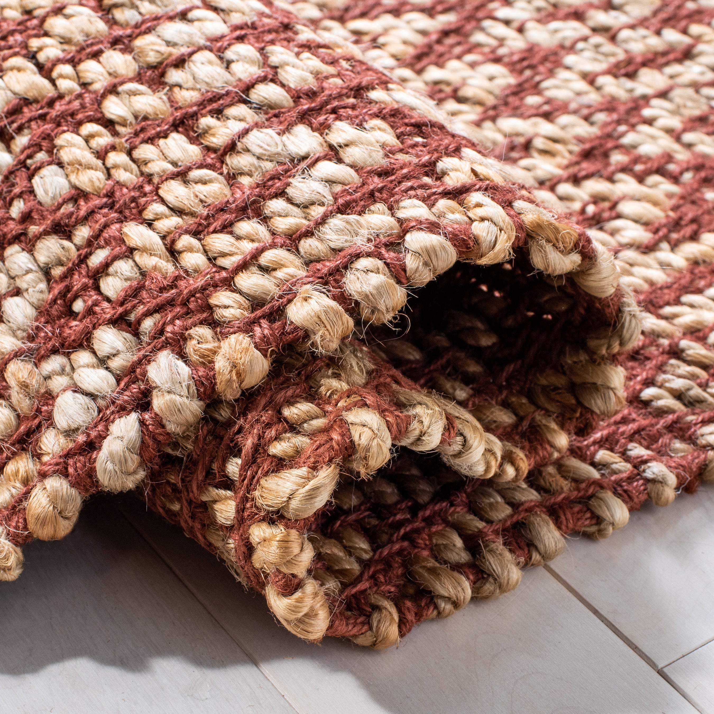 Safavieh Natural Fiber 701 Rug, NFB701 - NATURAL / RUST