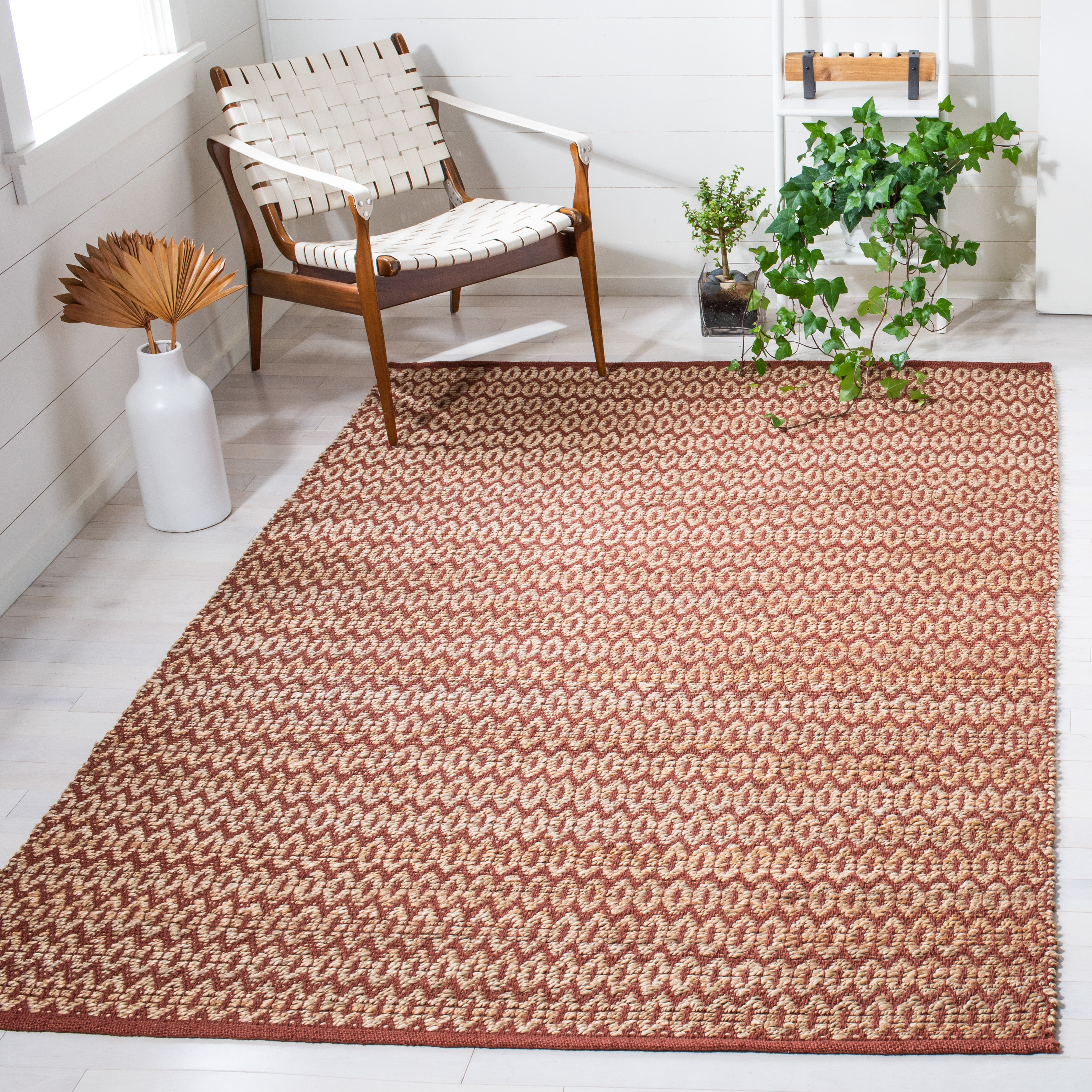 Safavieh Natural Fiber 701 Rug, NFB701 - NATURAL / RUST