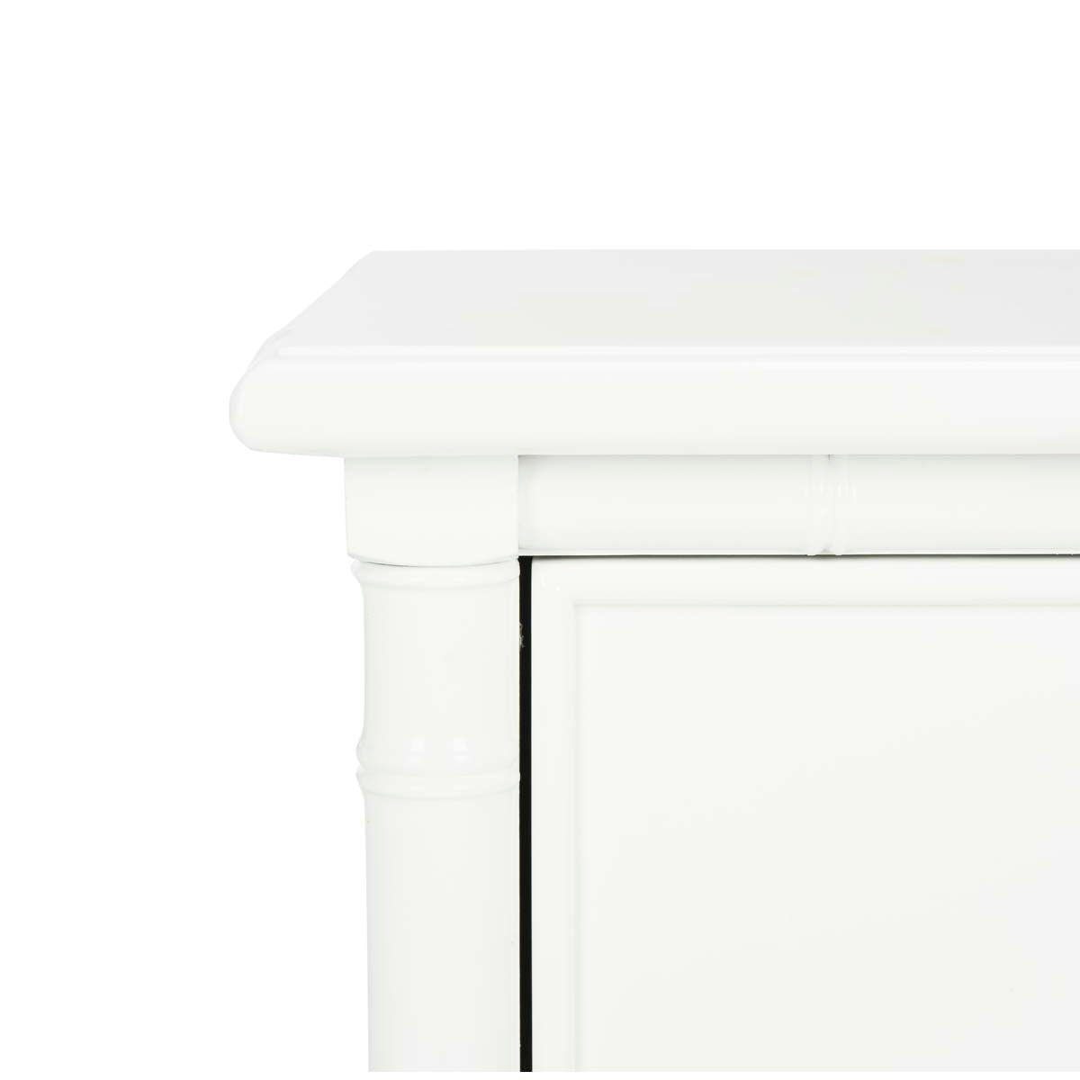 Safavieh Mina Modern Coastal 3 Drawer 25 H Bamboo Nightstand , NST3500 - White