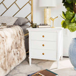 Safavieh Mina Modern Coastal 3 Drawer 25 H Bamboo Nightstand , NST3500 - White