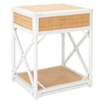 Safavieh Bali 1 Drawer 1 Shelf Nightstand , NST4001 - White / Natural