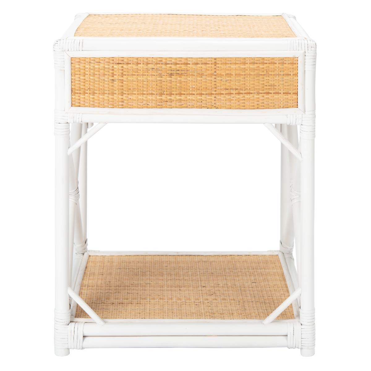 Safavieh Bali 1 Drawer 1 Shelf Nightstand , NST4001 - White / Natural